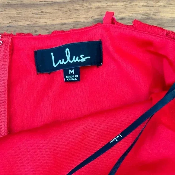 Lulu’s Steal Your Heart Red Crochet Lace Midi Dress - Picture 9 of 9